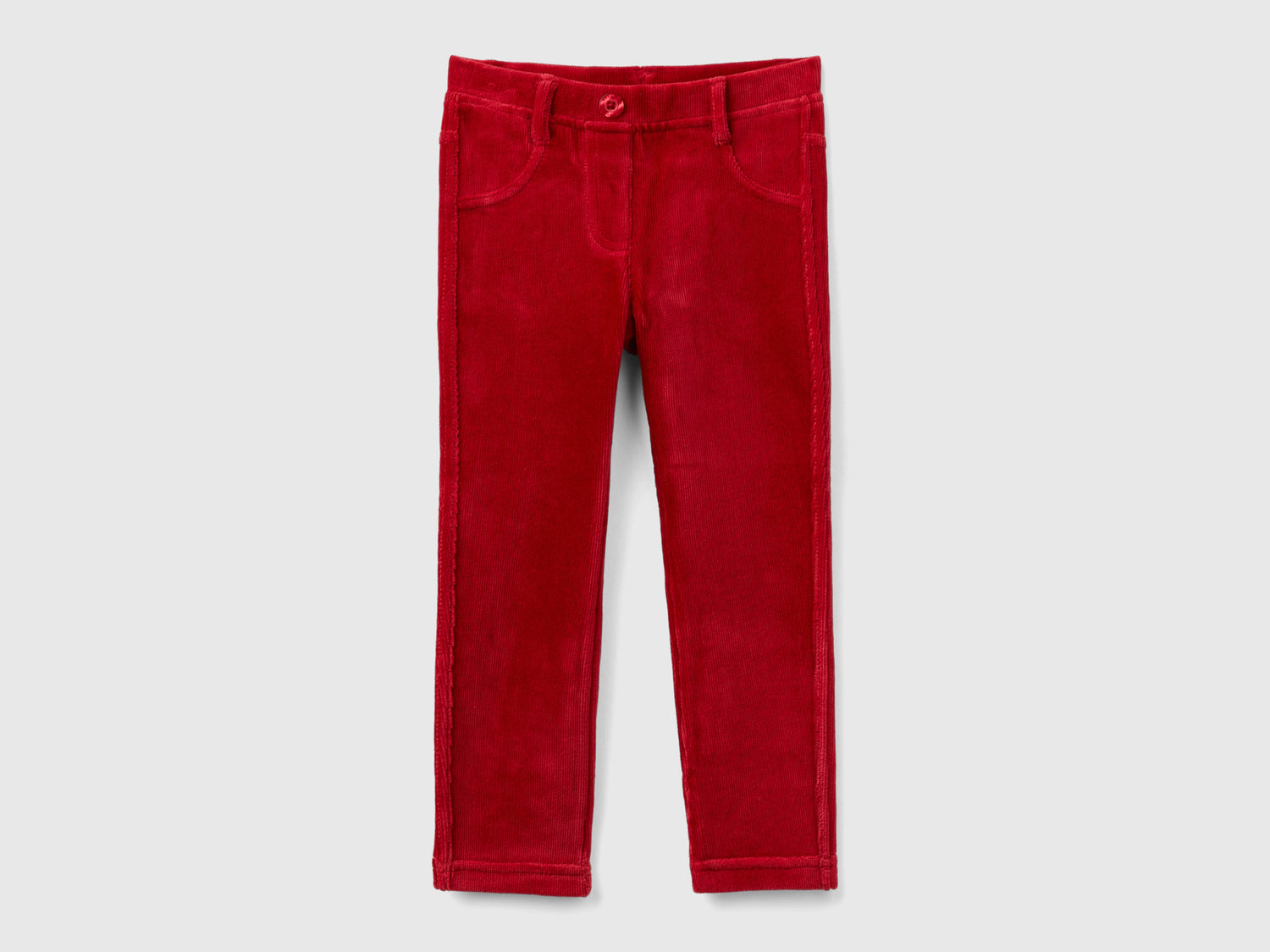 Pantaloni in ciniglia a costine da bimba rosso | Benetton Outlet
