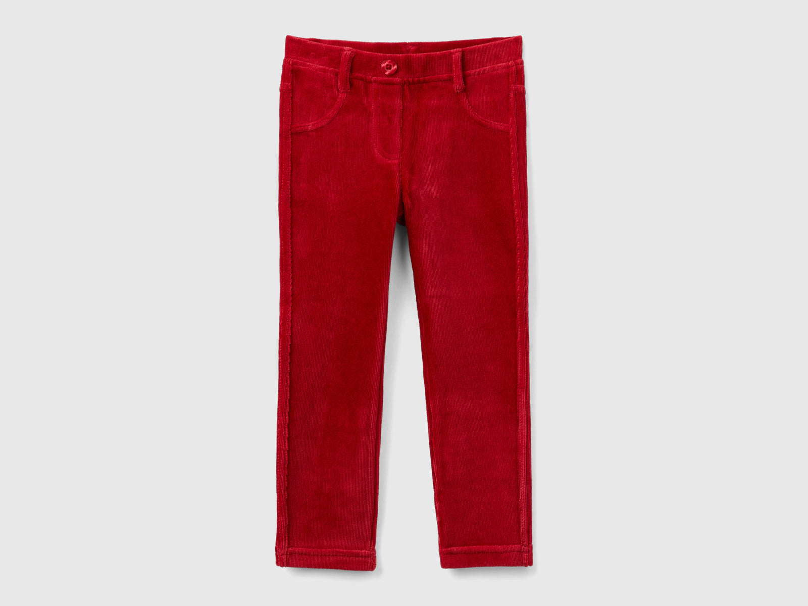 Pantaloni in ciniglia a costine da bimba rosso | Benetton Outlet