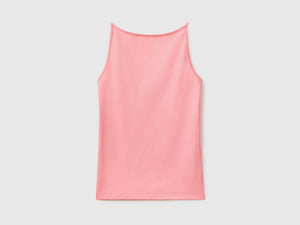 Top smanicato in cotone elasticizzato dalla vestibilità aderente