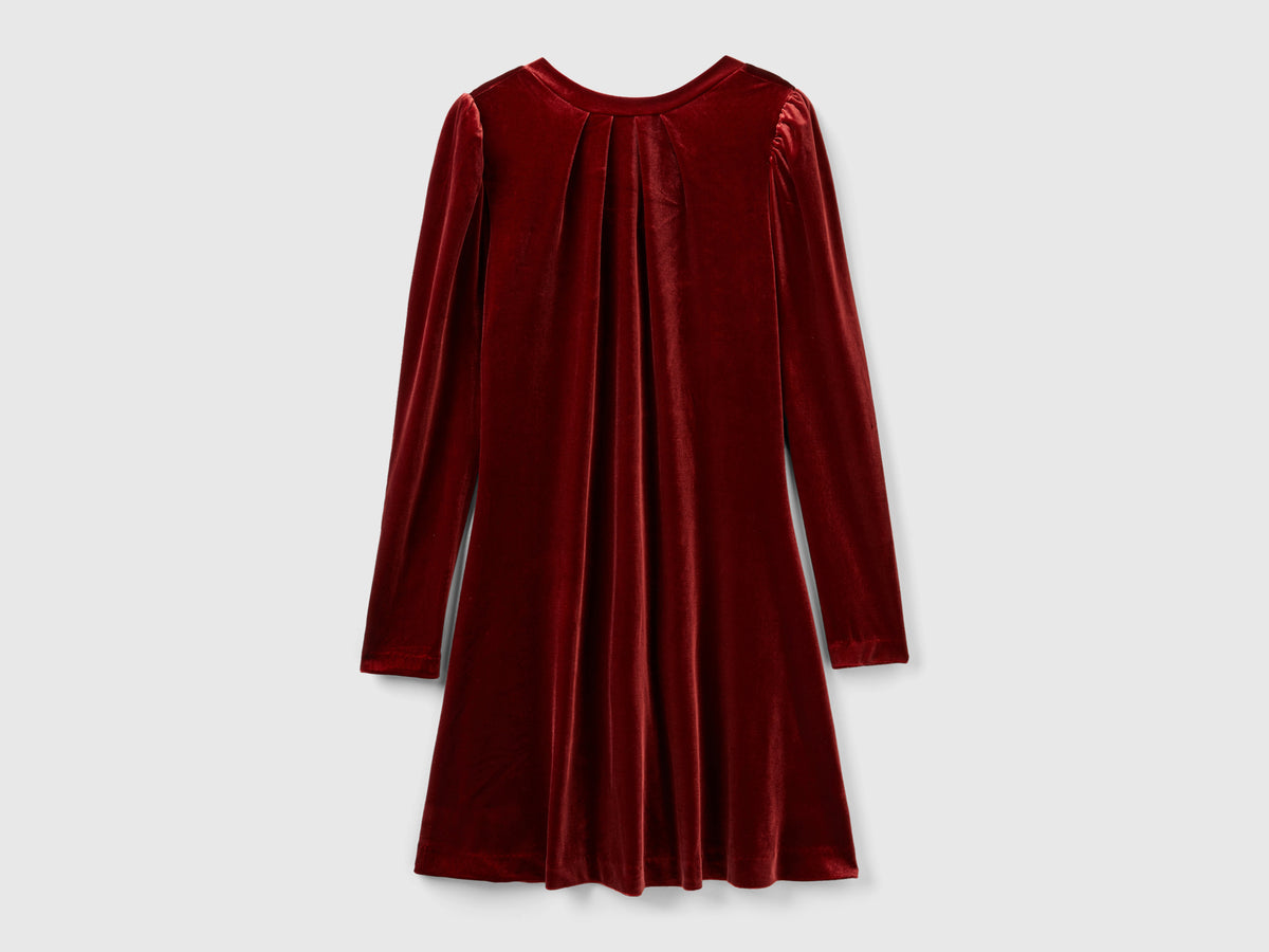 Vestito corto in velluto liscio