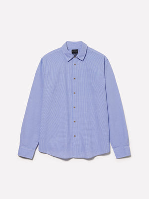 Camisa azul estampada 100% algodón orgánico