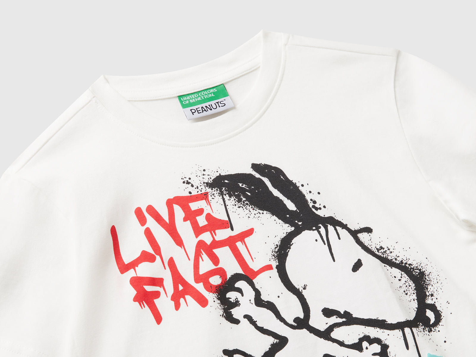 T-shirt regular con stampa ©Peanuts da bimbo bianco panna 3 | Benetton Outlet