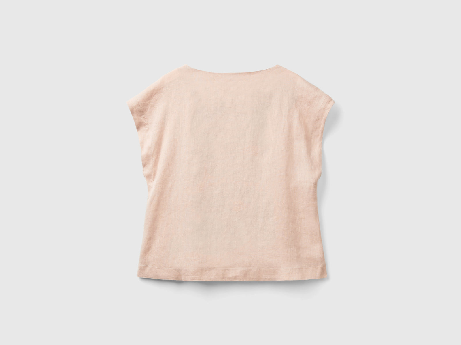 Blusa scollo quadrato in puro lino da donna rosa tenue 2 | Benetton Outlet