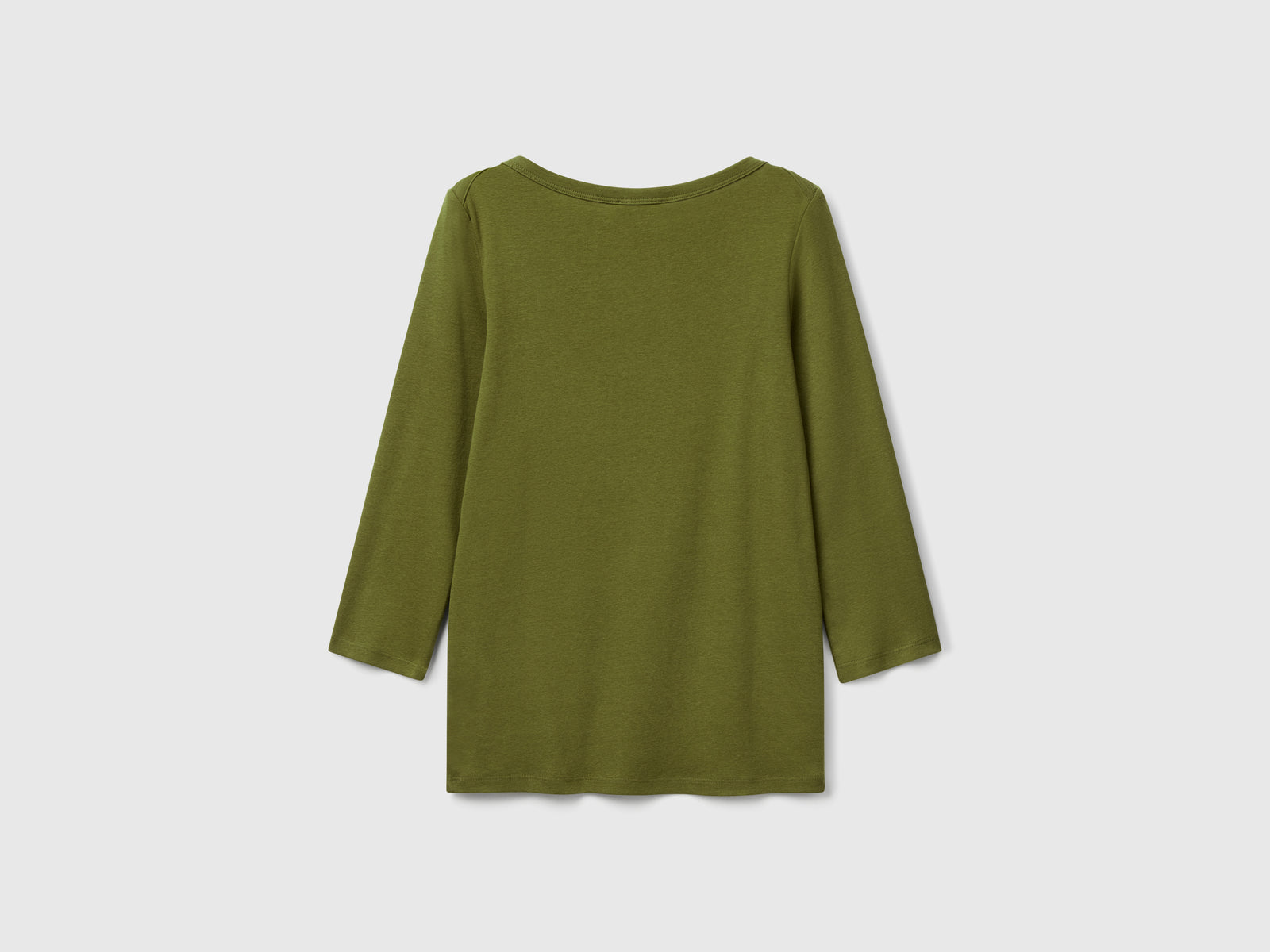 T-shirt con scollo a barchetta da donna verde militare 2 | Benetton Outlet