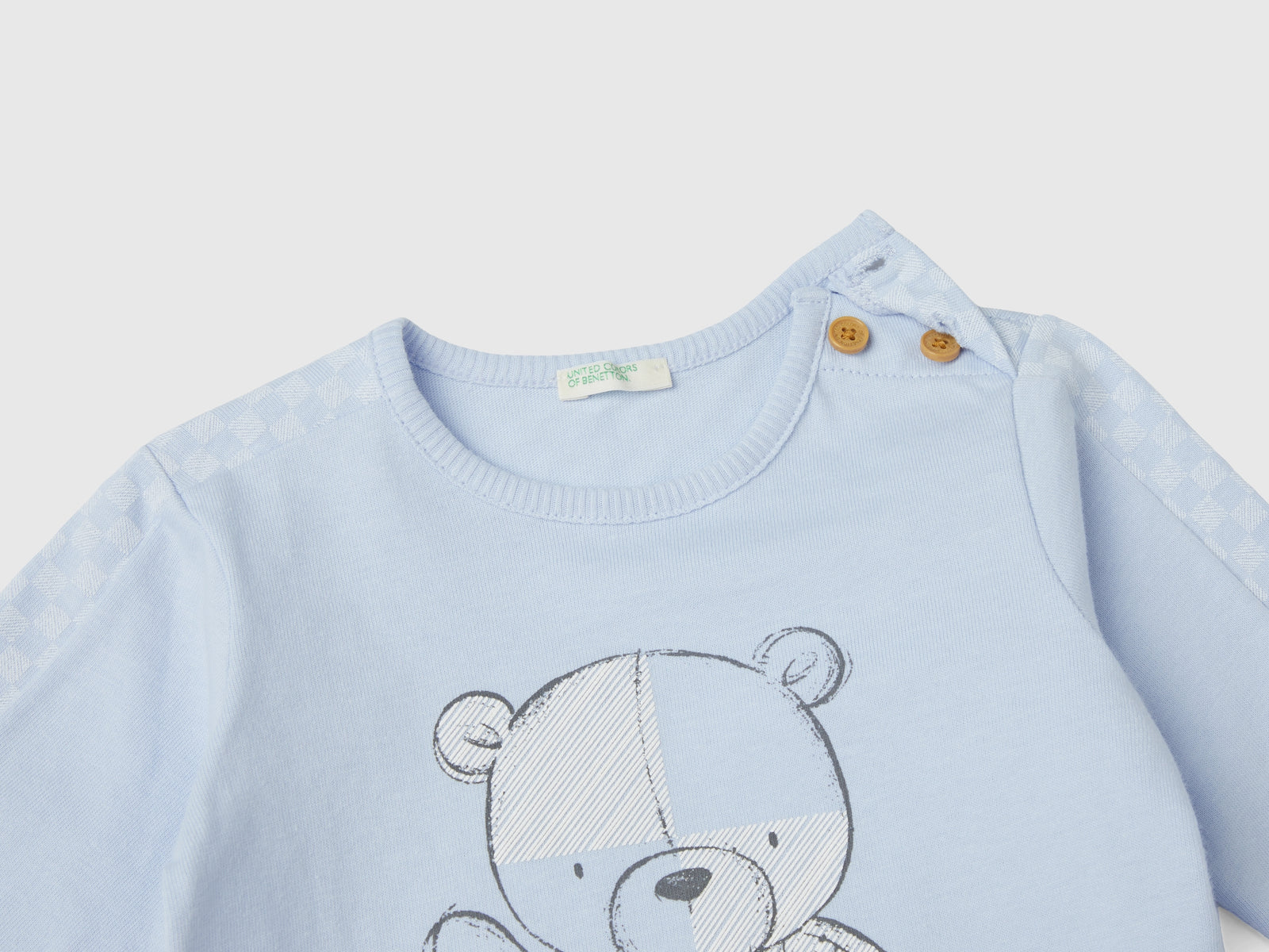T-shirt optical con stampa orsetto da neonato celeste 3 | Benetton Outlet