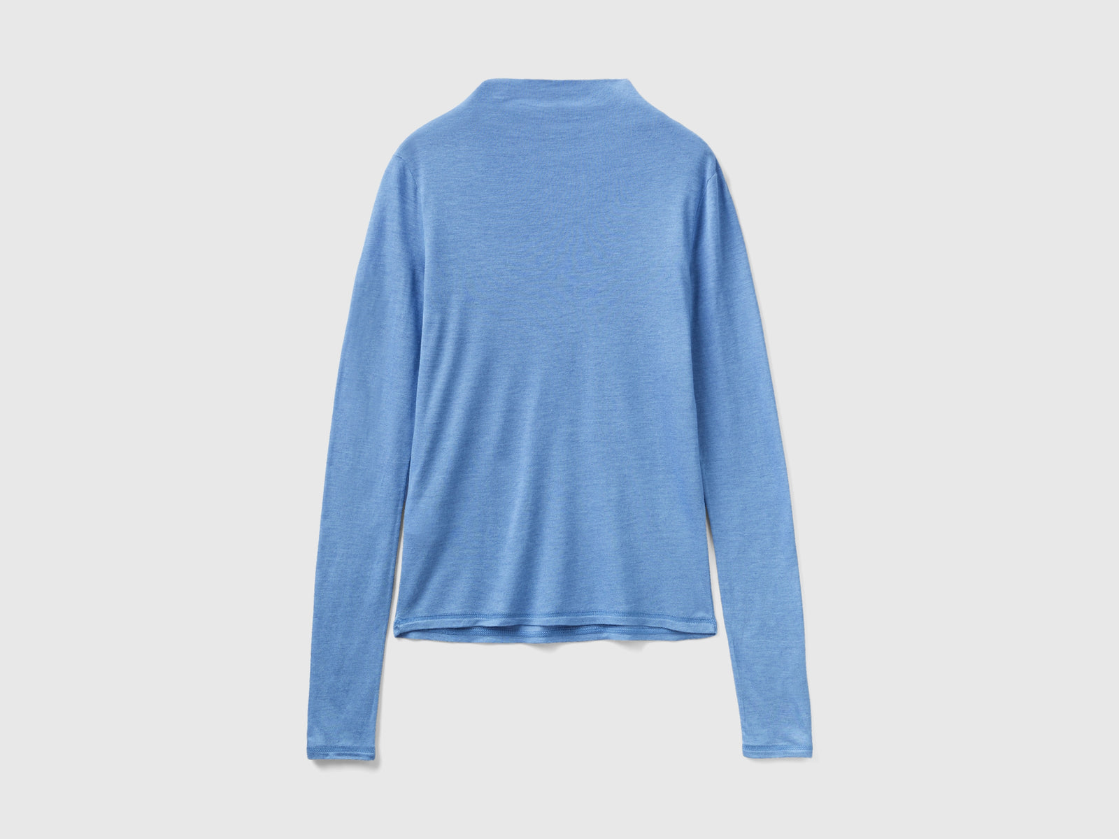 Maglietta in misto lana e viscosa da donna azzurro 2 | Benetton Outlet
