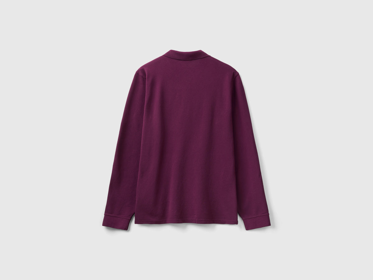 Polo a manica lunga 100% cotone