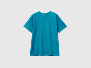 T-shirt girocollo a manica corta in puro cotone leggero
