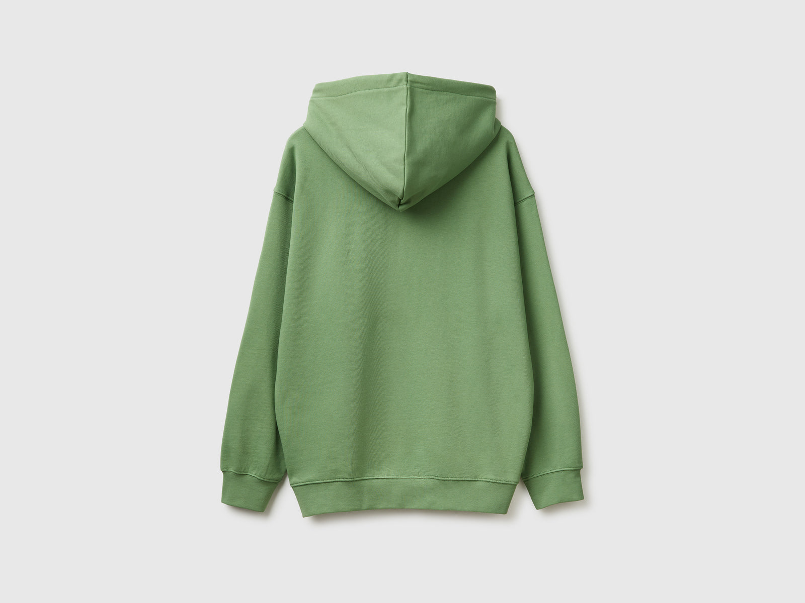 Felpa in cotone con cappuccio da uomo verde militare 2 | Benetton Outlet