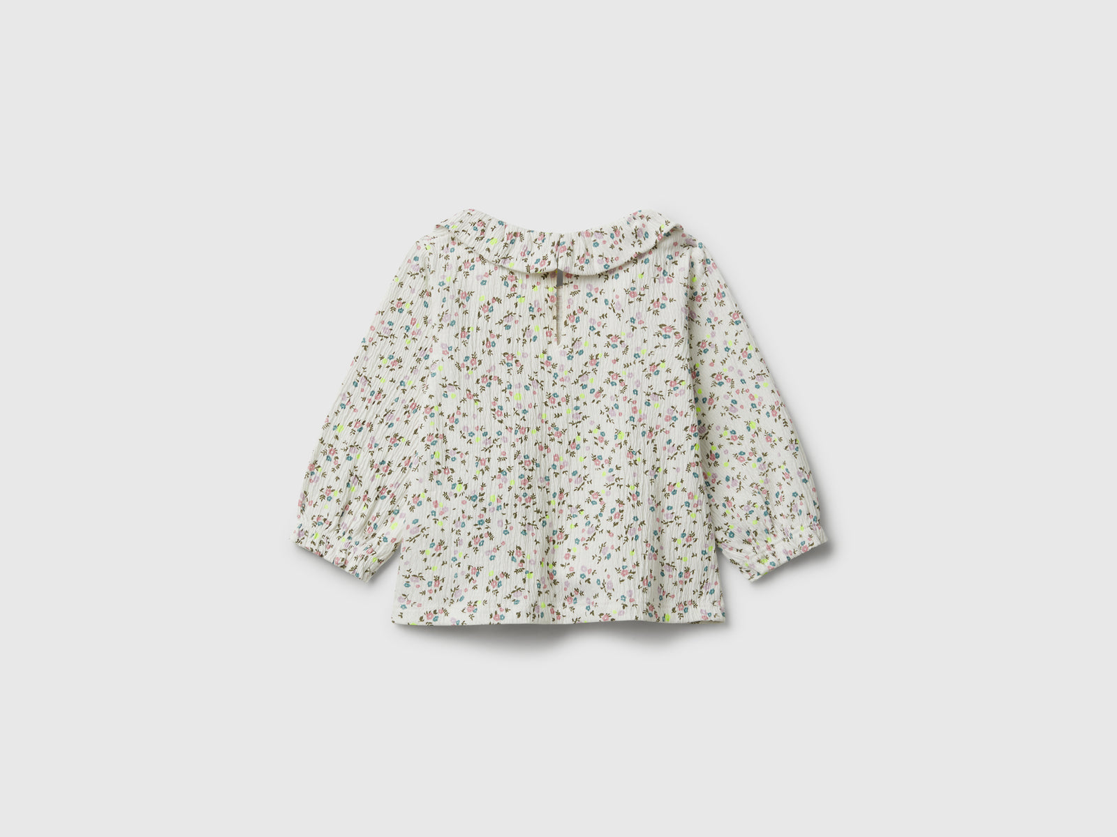 T-shirt a fiori con colletto da neonato bianco panna 2 | Benetton Outlet