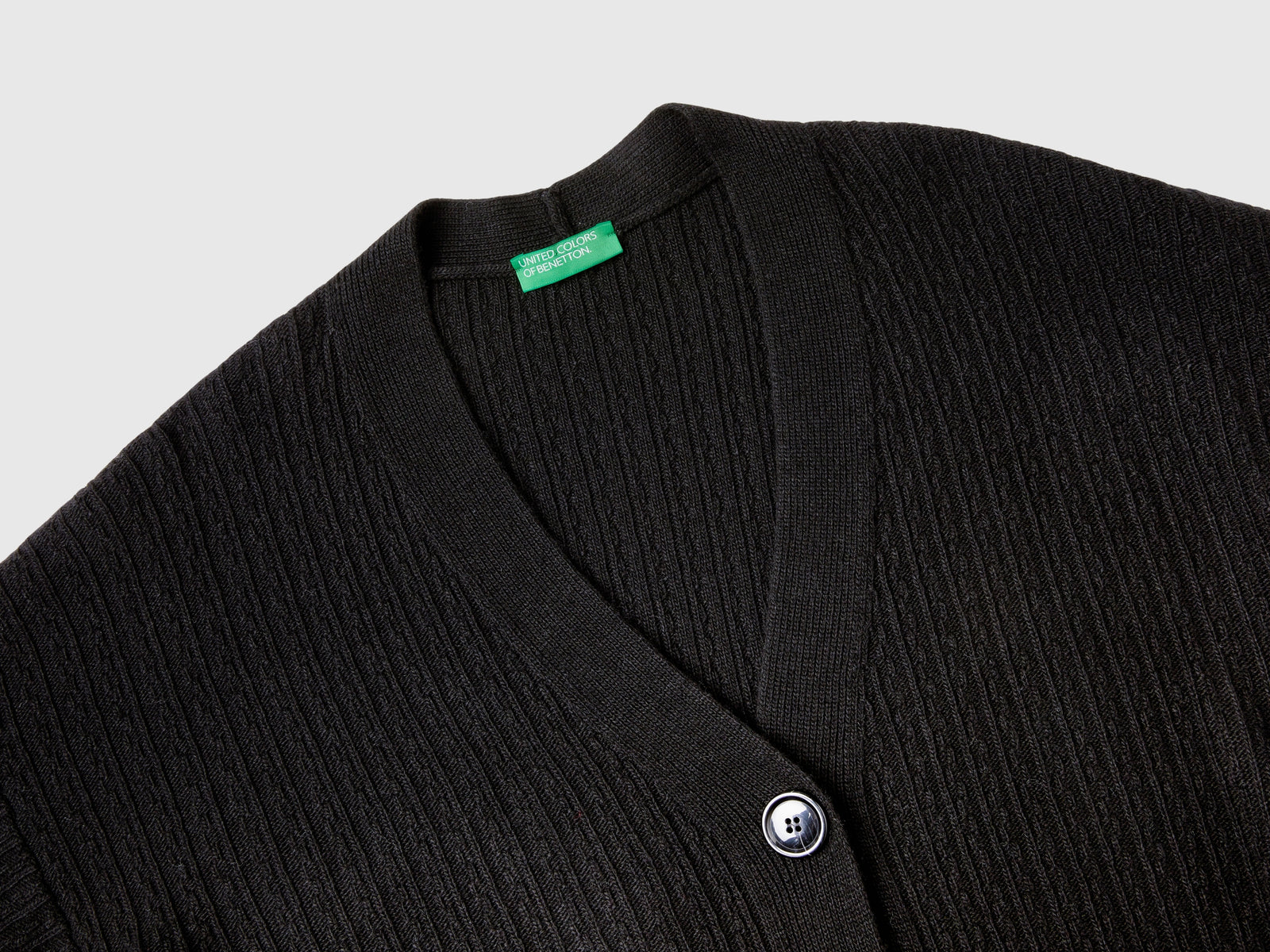 Cardigan lungo in misto lana da donna nero 3 | Benetton Outlet