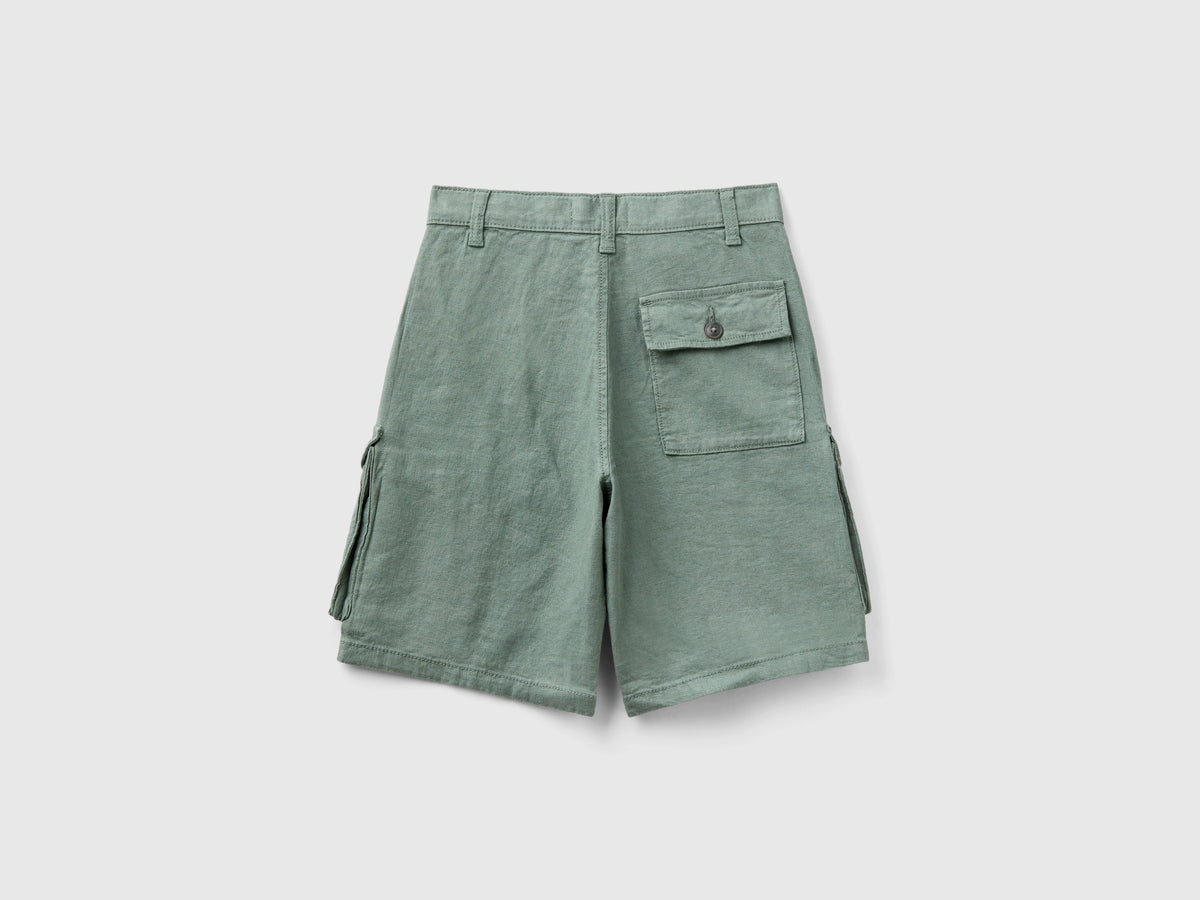 Bermuda cargo in misto lino