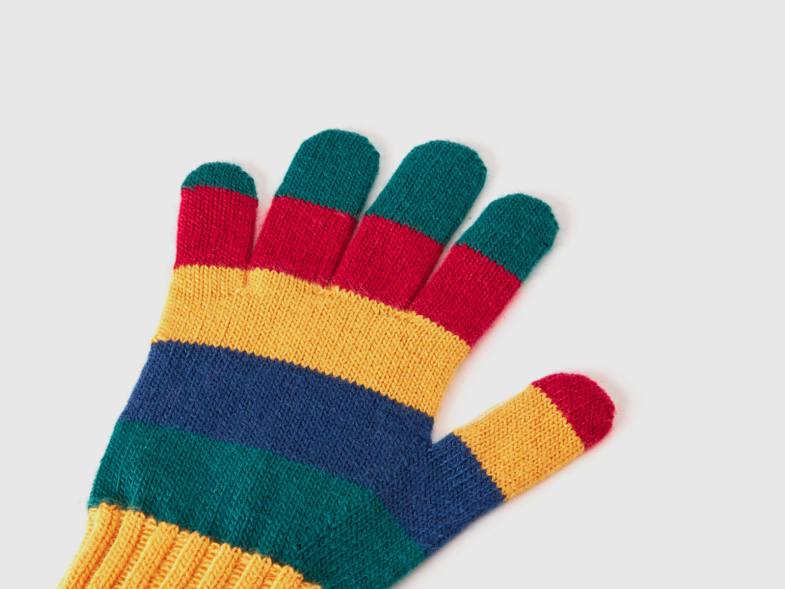 Guanti in maglia a righe da bambino multi-color 2 | Benetton Outlet