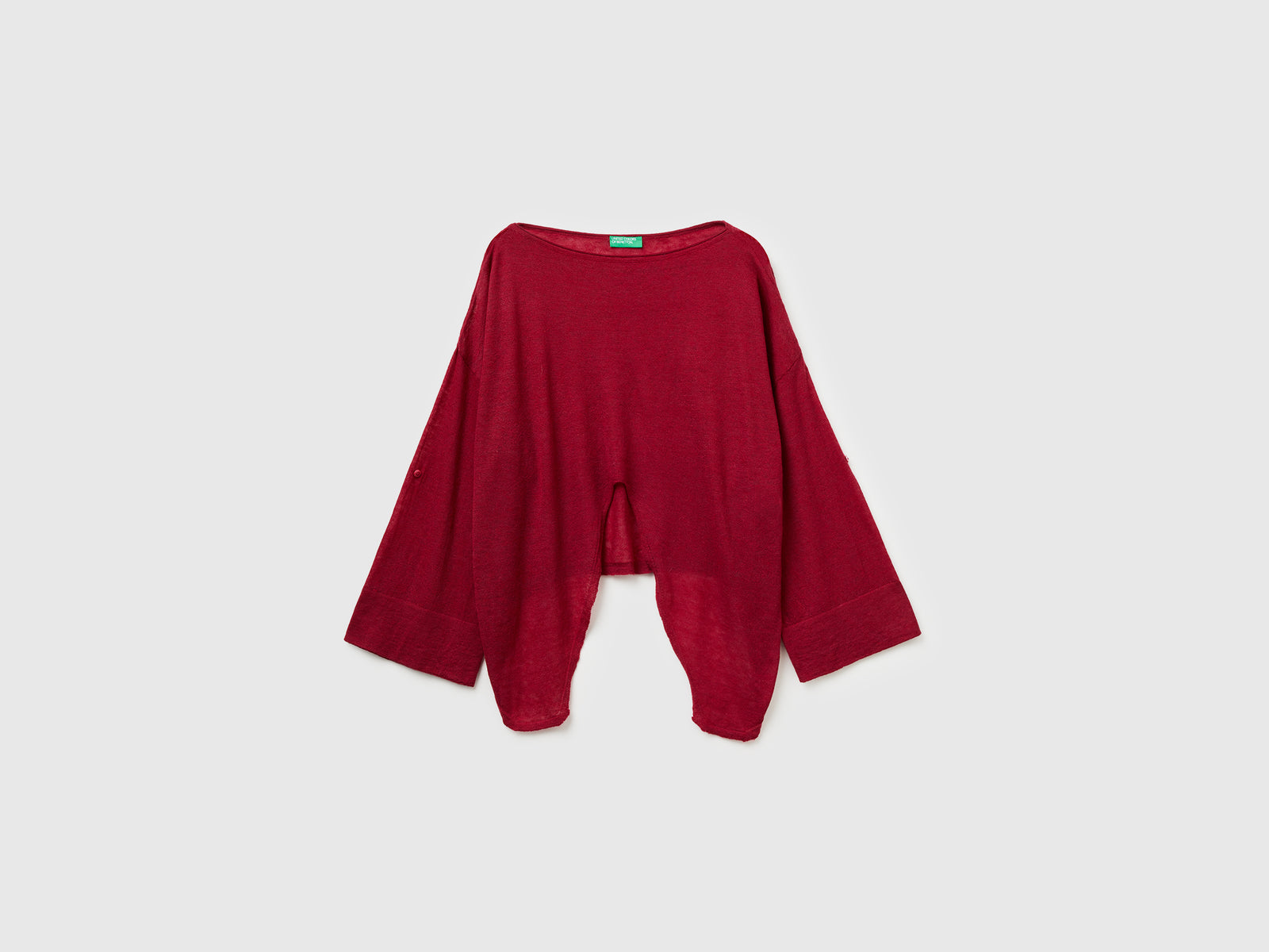 Maglia leggera con nodo da donna fragola | Benetton Outlet