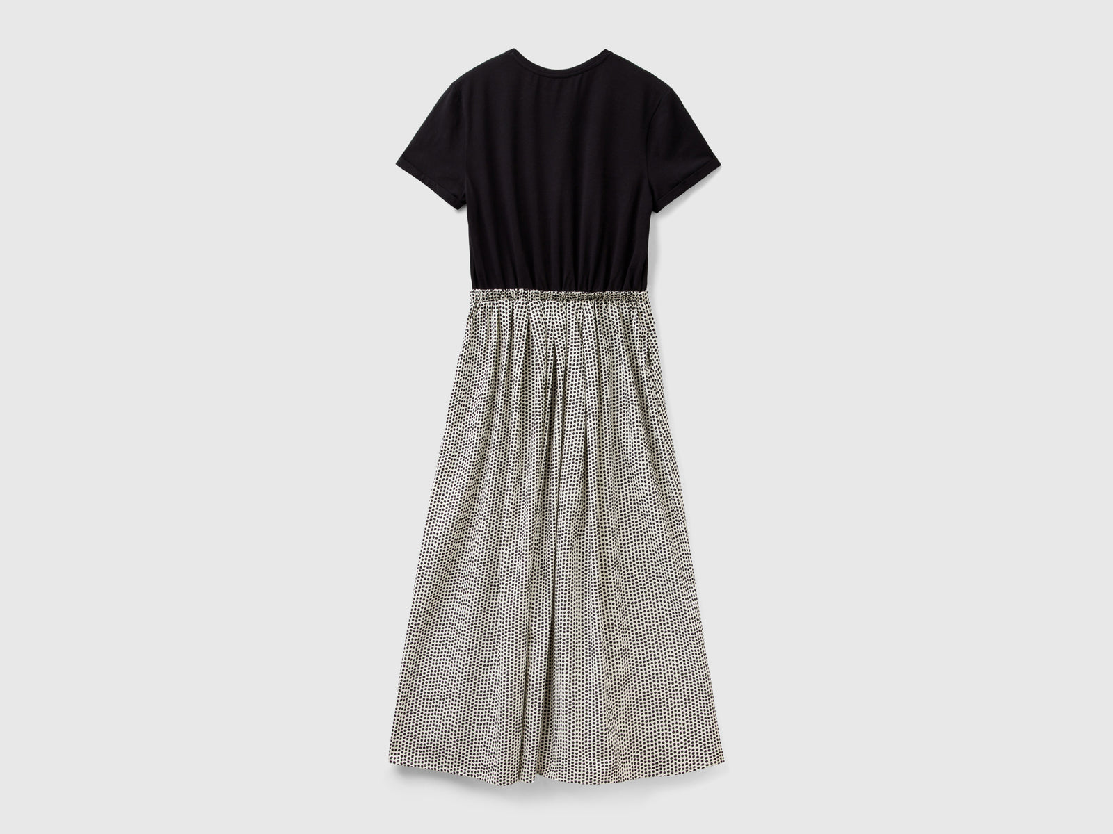 Vestito lungo con gonna stampata da donna nero 2 | Benetton Outlet