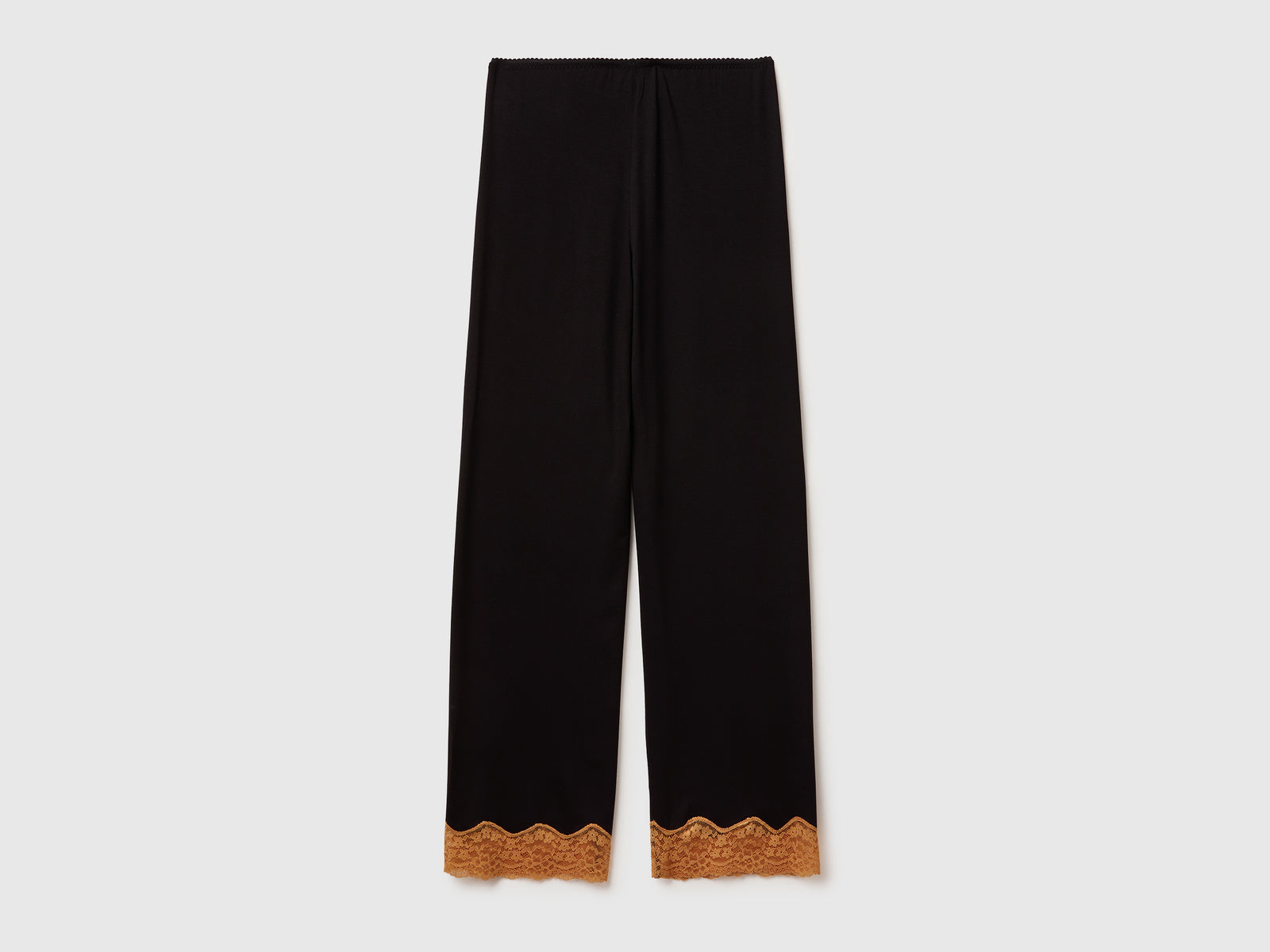 Pantaloni fluidi con pizzo da donna nero 2 | Benetton Outlet