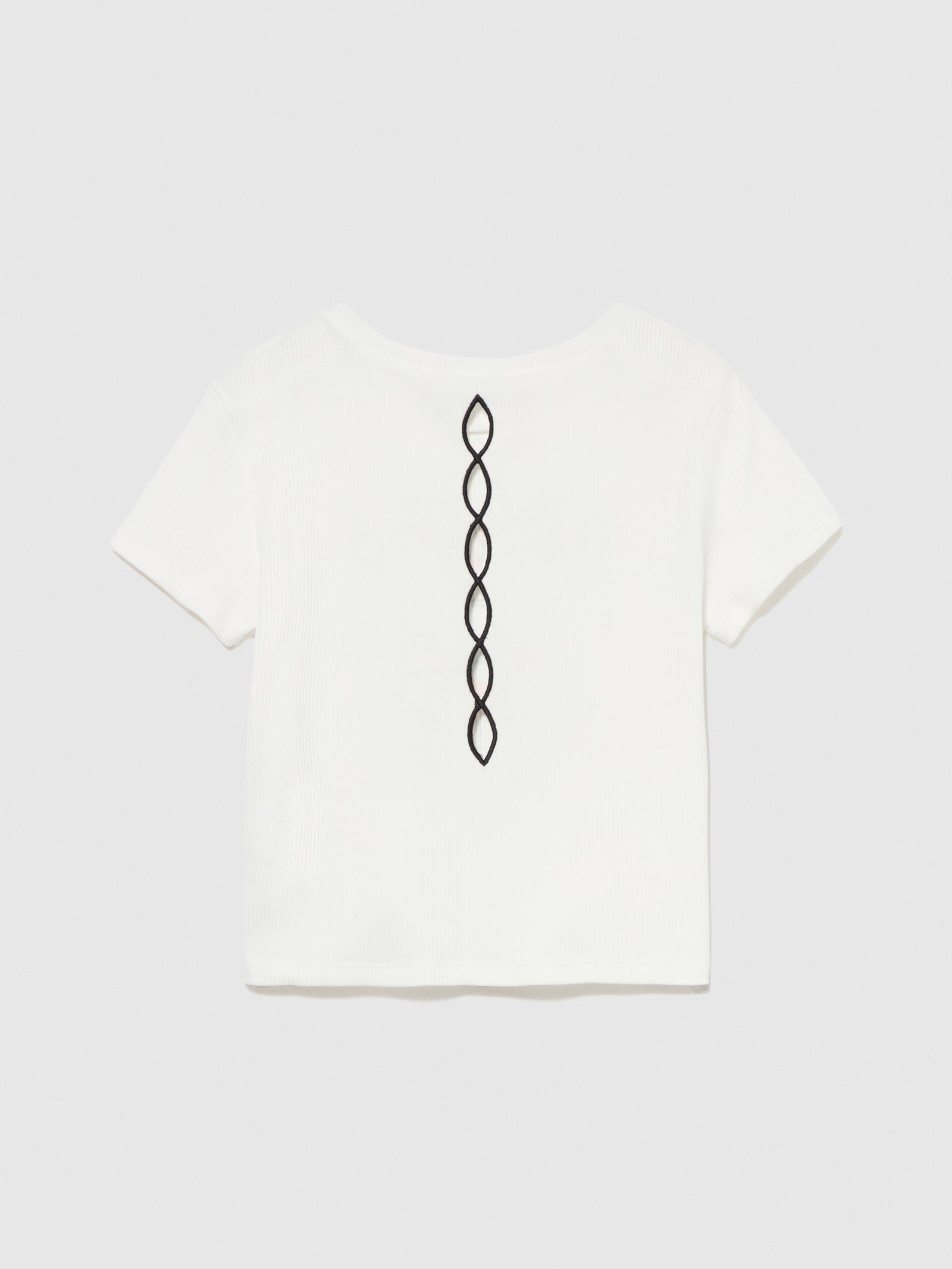 T-shirt con stampa e cut-out da bambina bianco panna 2 | Sisley young Outlet