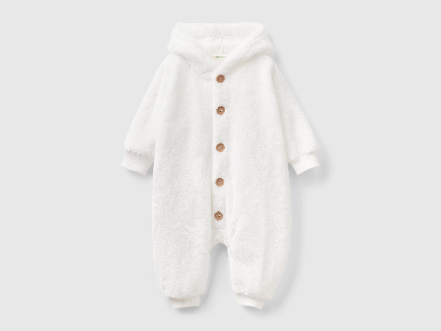 Tutina in pelliccetta sintetica da neonato bianco | Benetton Outlet