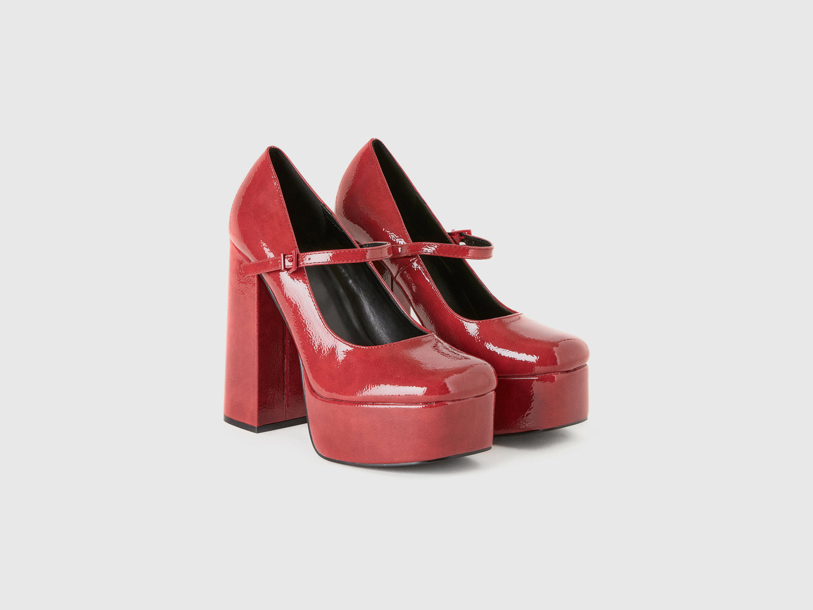 Décolleté lucide con tacco e cinturino da donna rosso 4 | Benetton Outlet