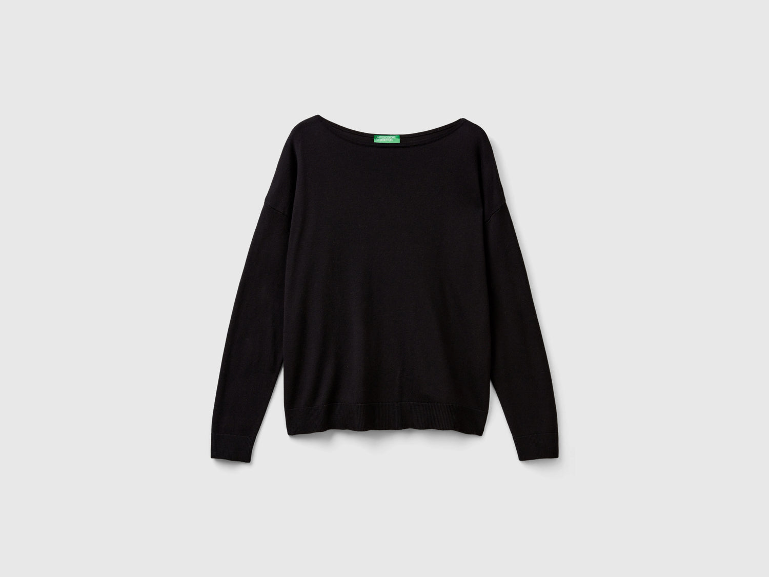 Maglia con scollo a barchetta da donna nero | Benetton Outlet