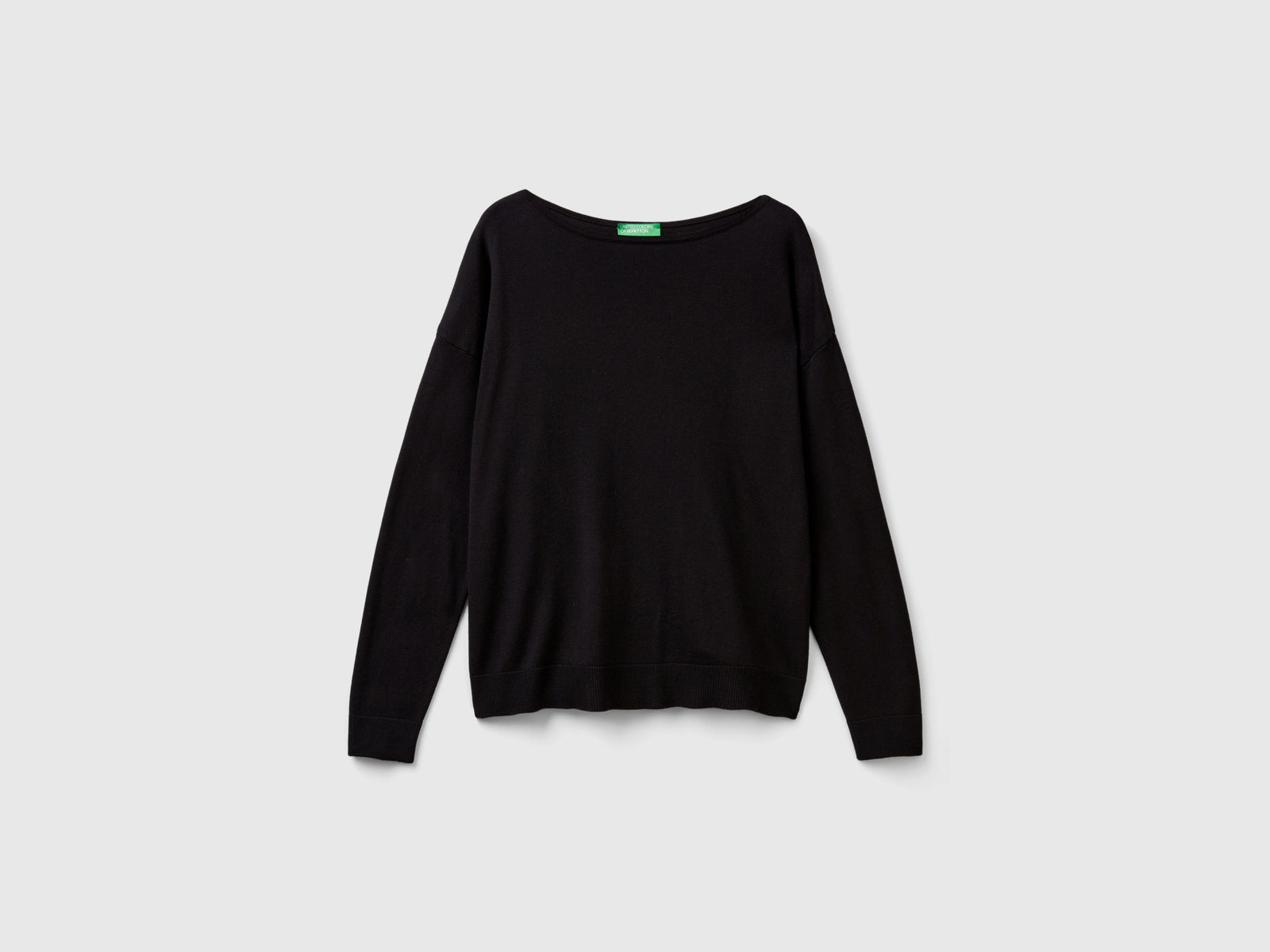 Maglia con scollo a barchetta da donna nero | Benetton Outlet
