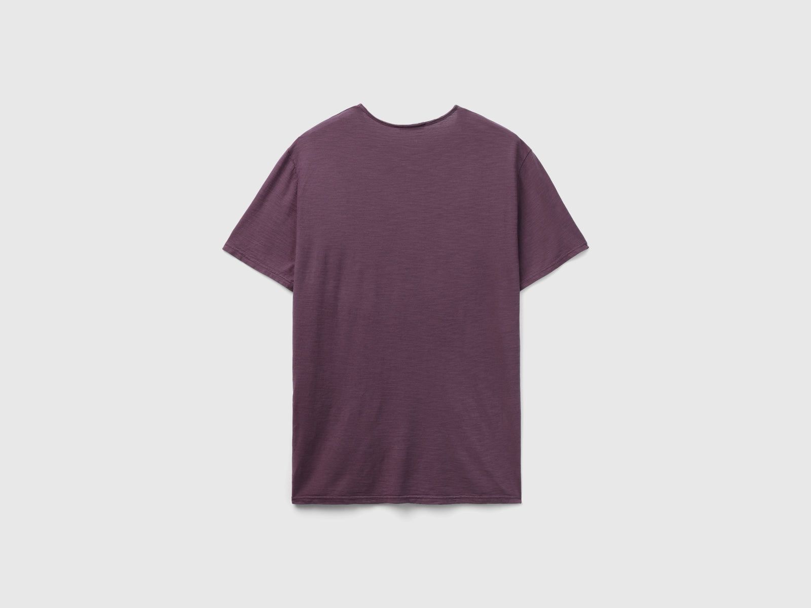 T-shirt viola in cotone fiammato da uomo prugna 2 | Benetton Outlet