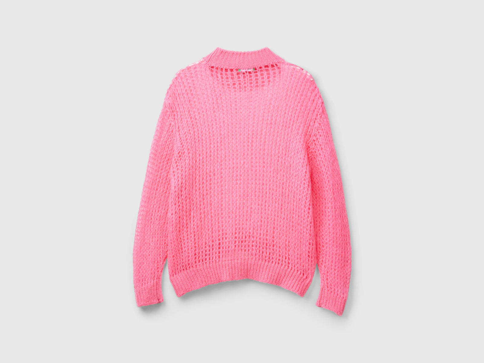 Mohair blend mesh turtleneck da donna rosa 2 | Benetton Outlet