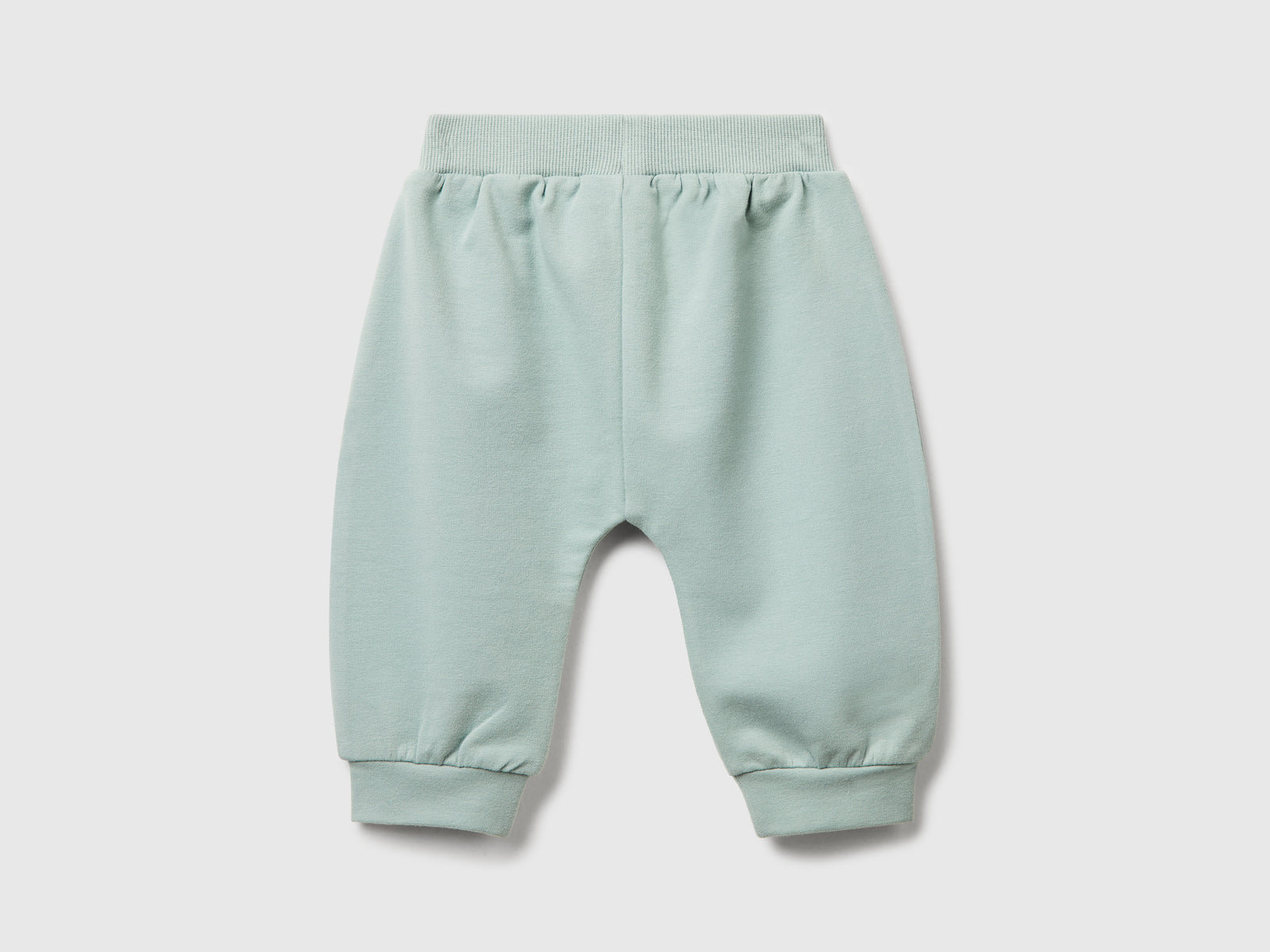 Pantaloni in felpa da neonato verde acqua 2 | Benetton Outlet