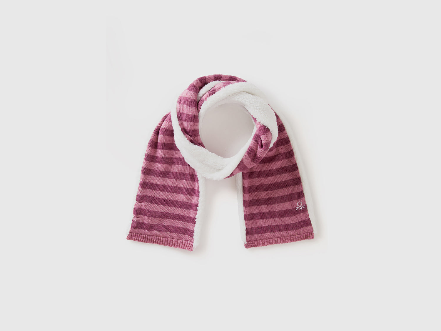 Sciarpa in maglia a righe da bimba malva scuro | Benetton Outlet