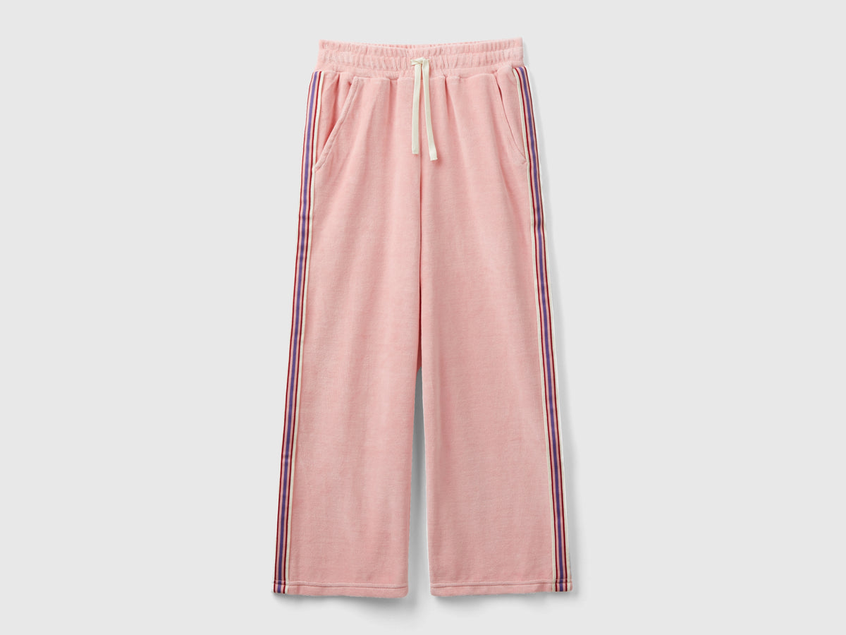 Pantaloni in ciniglia con bande rigate