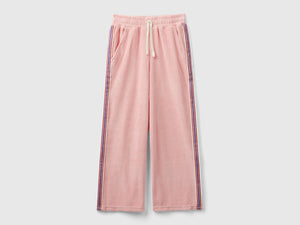 Pantaloni in ciniglia con bande rigate