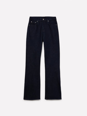 Jeans a vita alta con spacchi