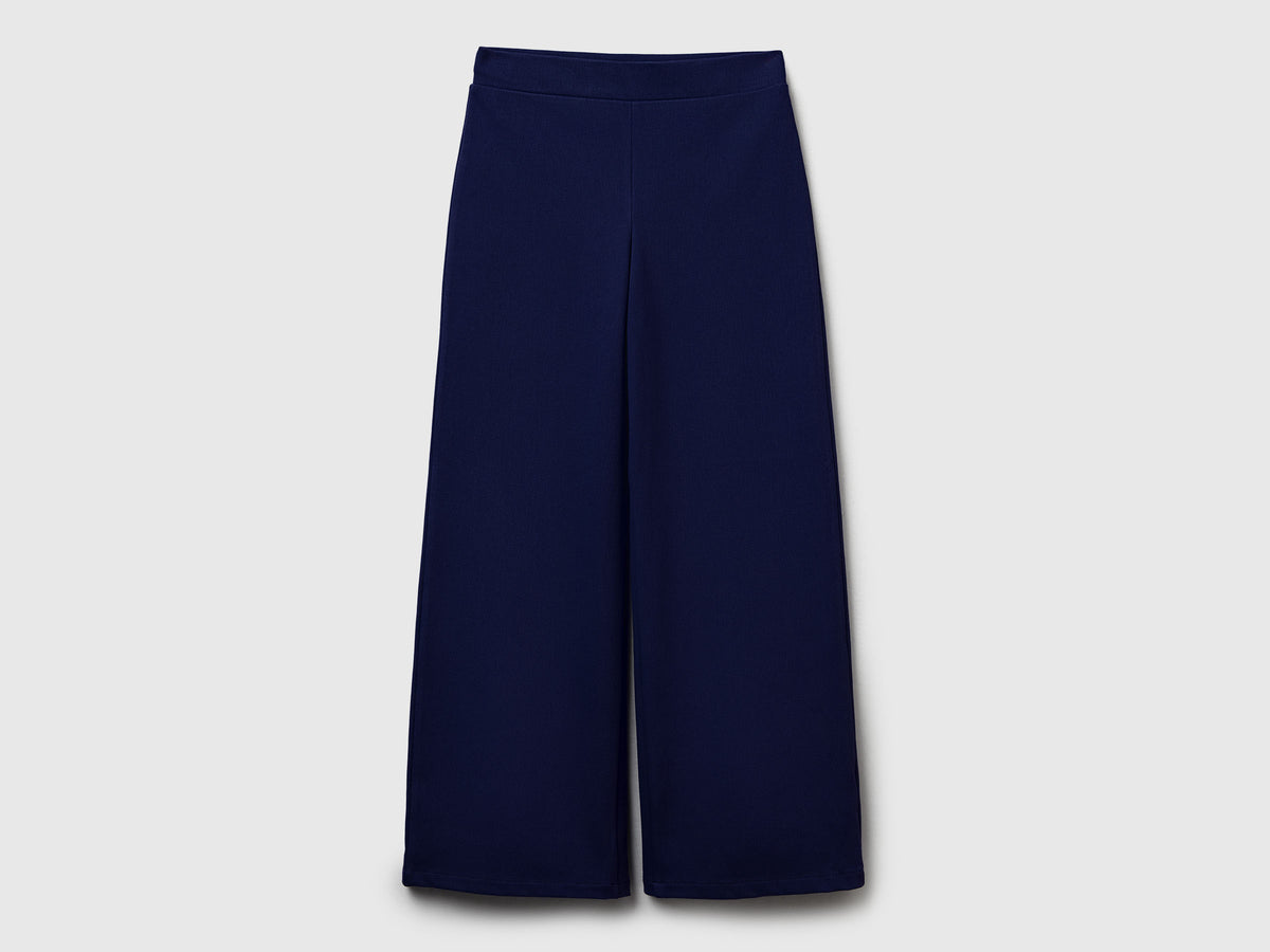 Pantaloni ampi in cotone stretch