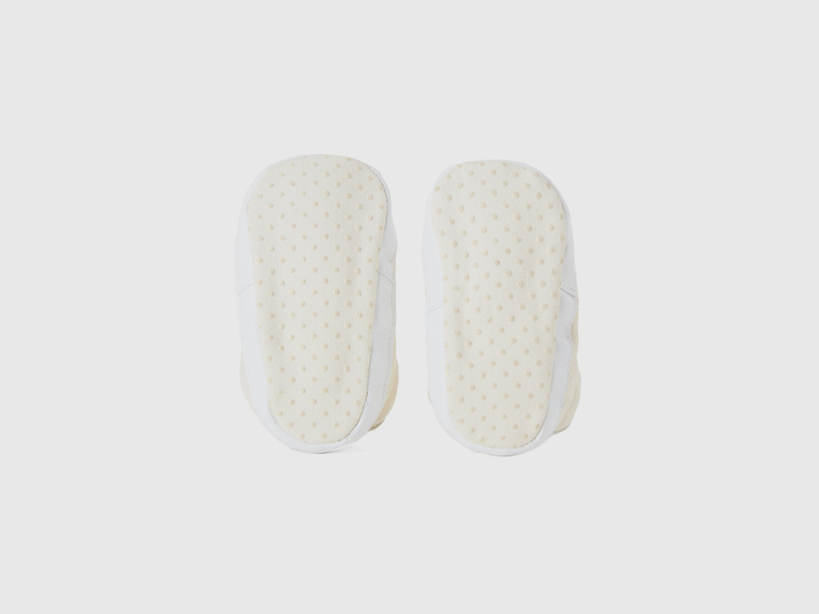 Scarpine primi passi di tela da neonato bianco panna 2 | Benetton Outlet
