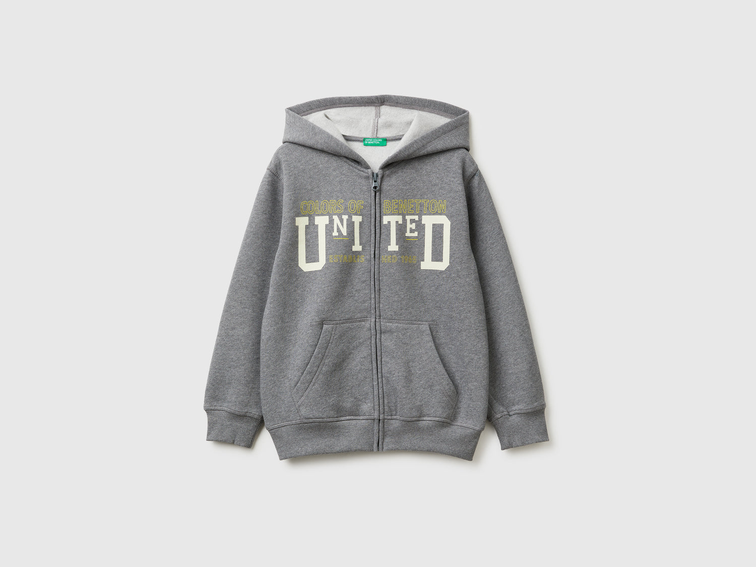 Calda felpa con cappuccio da bambino grigio scuro | Benetton Outlet