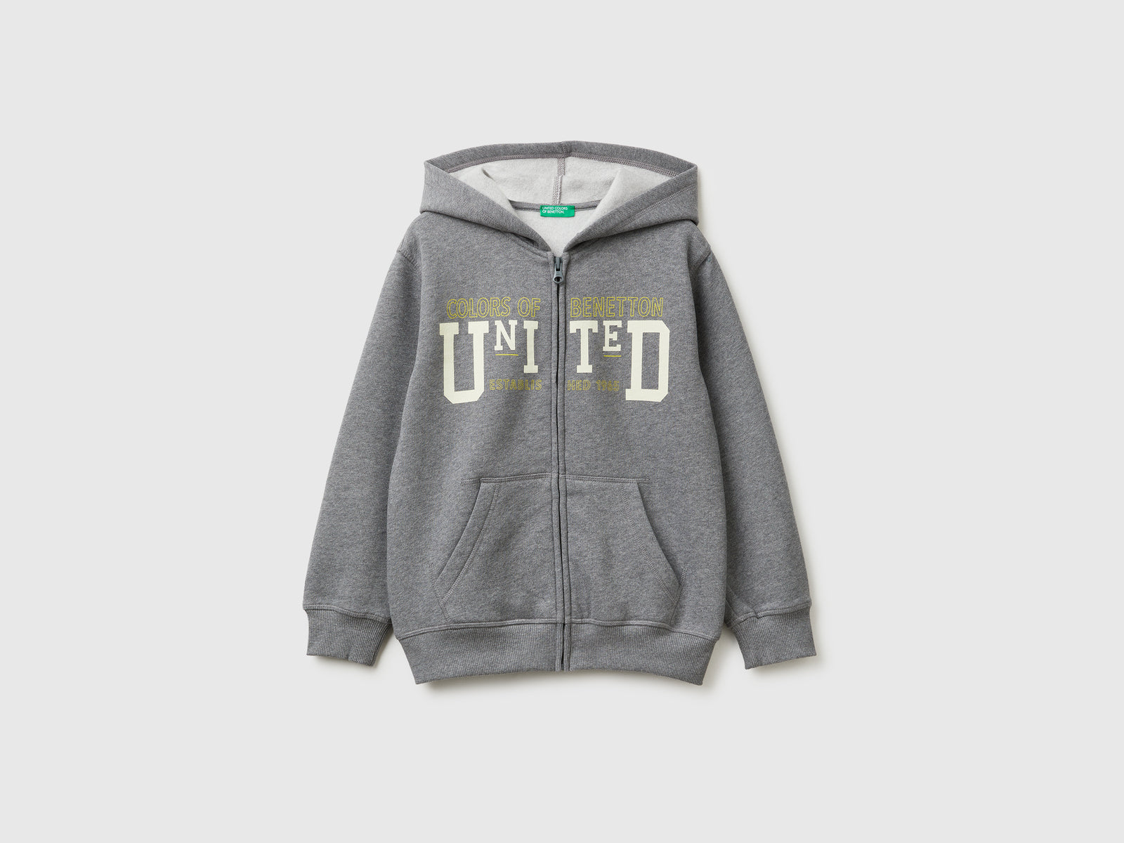 Calda felpa con cappuccio da bambino grigio scuro | Benetton Outlet