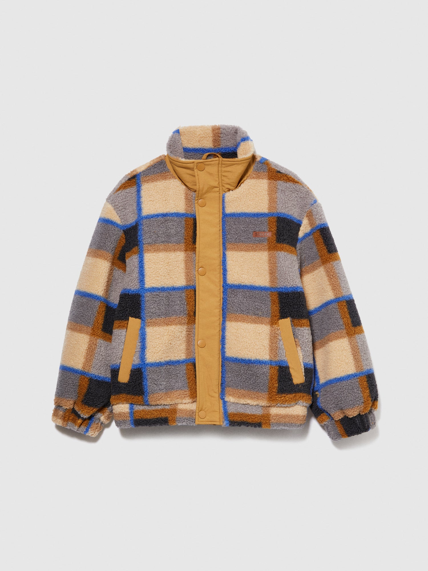 Giubbotto teddy a quadri con ricamo da bambino multi-color | Sisley young Outlet