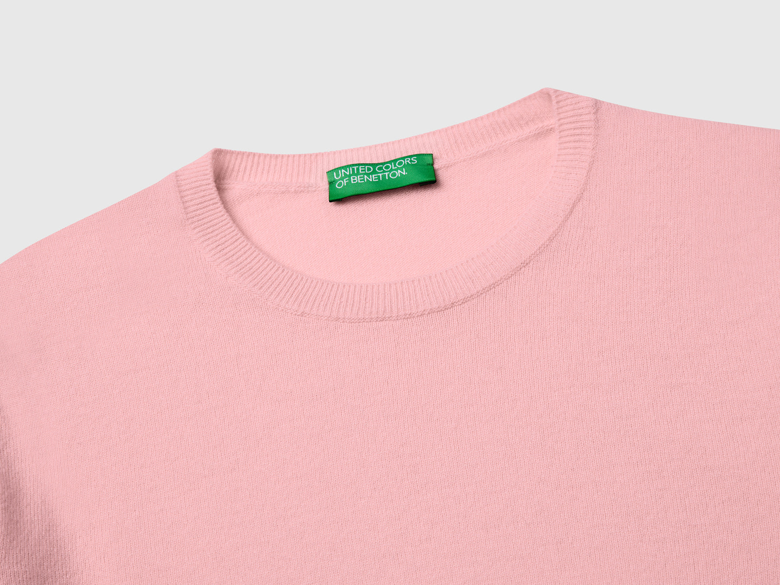 Maglia girocollo rosa cipria in lana Merino da donna rosa tenue 3 | Benetton Outlet