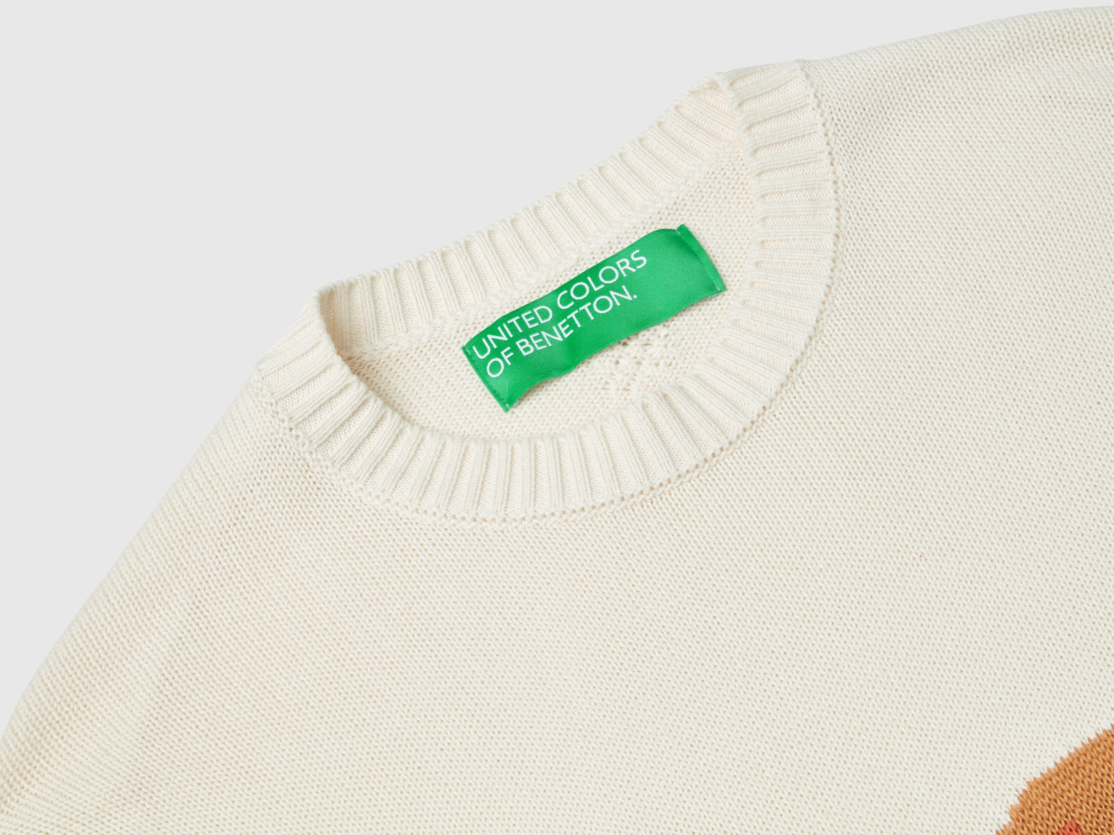 Maglia con intarsio cavallo da uomo bianco panna 3 | Benetton Outlet
