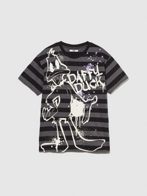 T-shirt a righe con stampa ©Looney Tunes