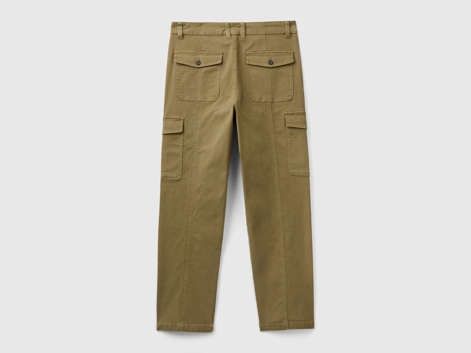 Pantaloni cargo straight fit da uomo verde militare 2 | Benetton Outlet