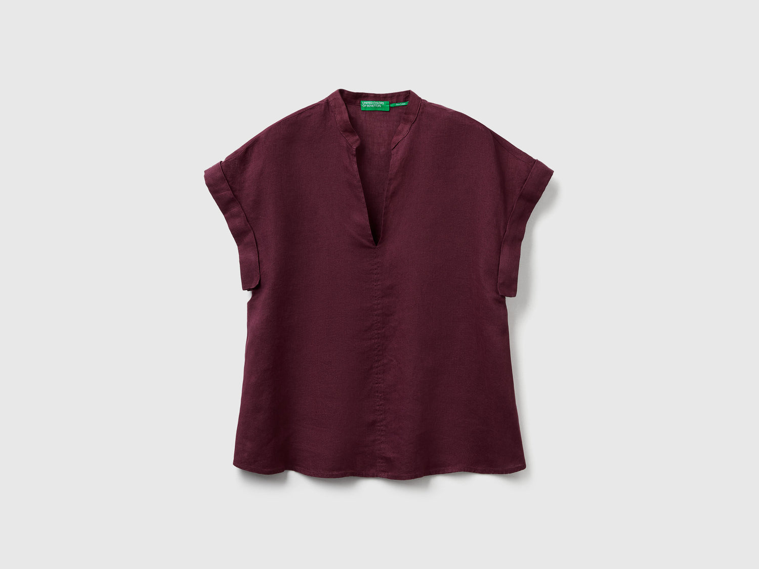 Blusa con scollo a V da donna prugna | Benetton Outlet