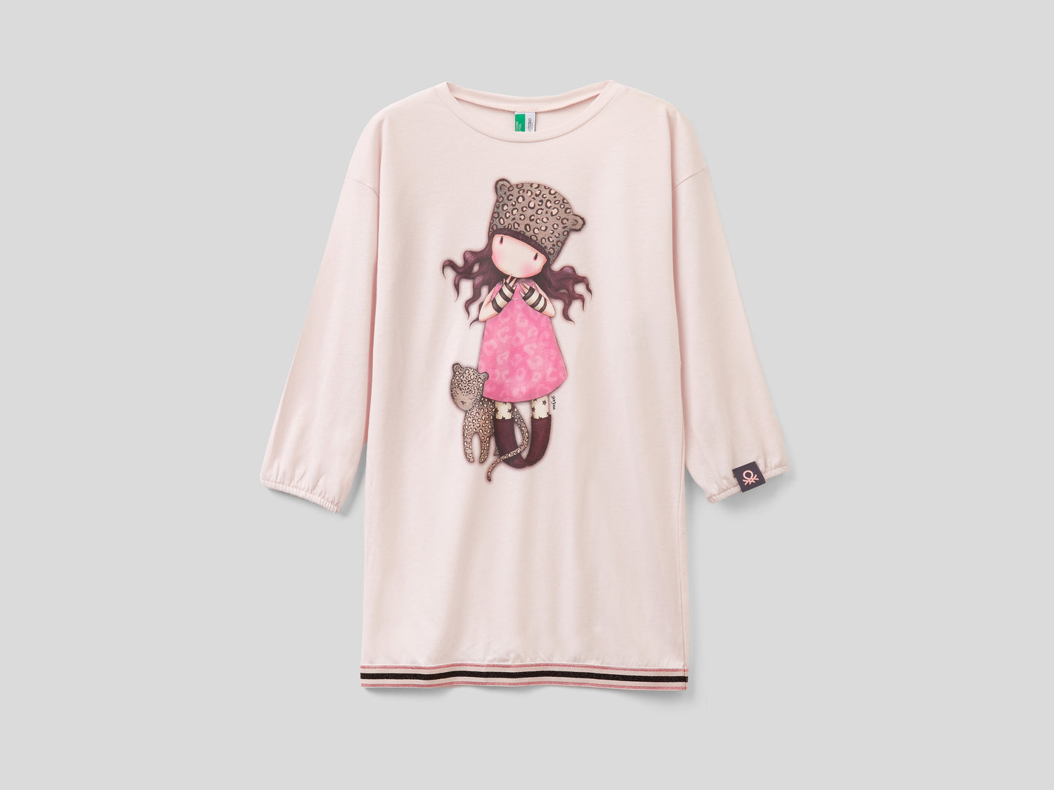 Camicia da notte con stampa Gorjuss da bambina rosa tenue | Benetton Outlet