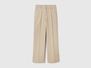 Pantaloni lunghi in twill di cotone elasticizzato