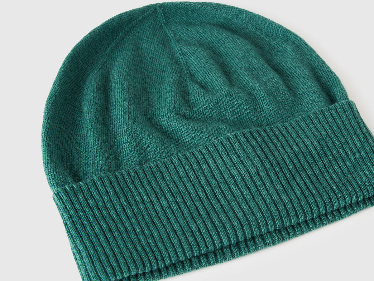 Cappello verde in pura lana Merino