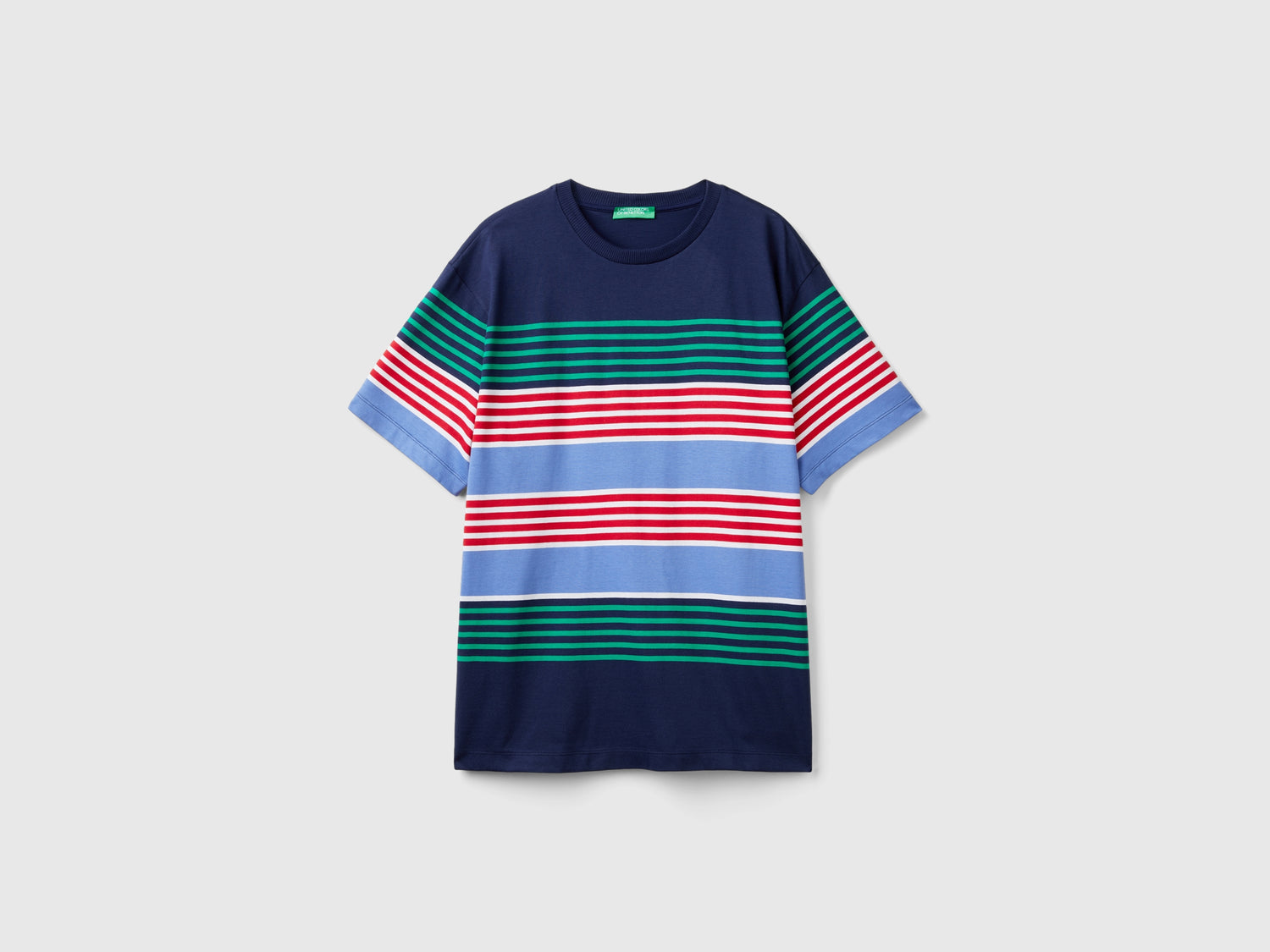 T-shirt relaxed fit a righe da uomo multi-color | Benetton Outlet