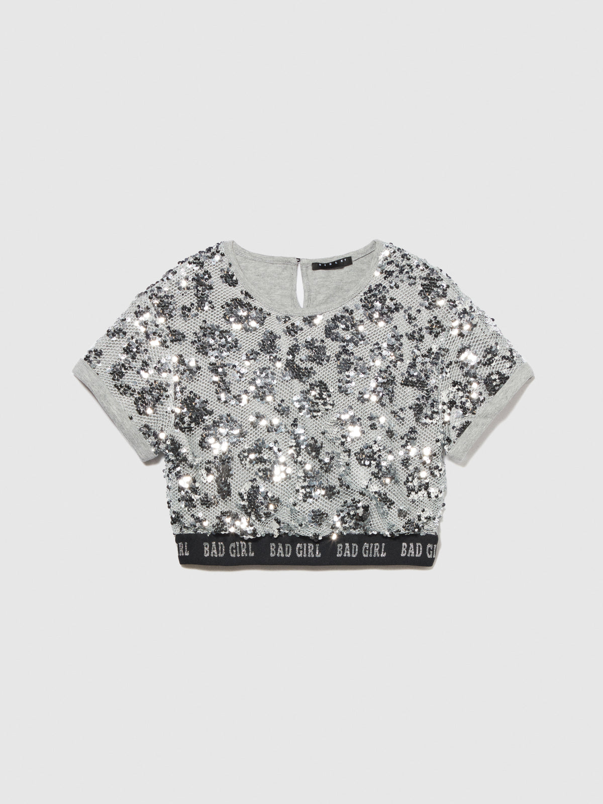 Blusa in rete e paillettes