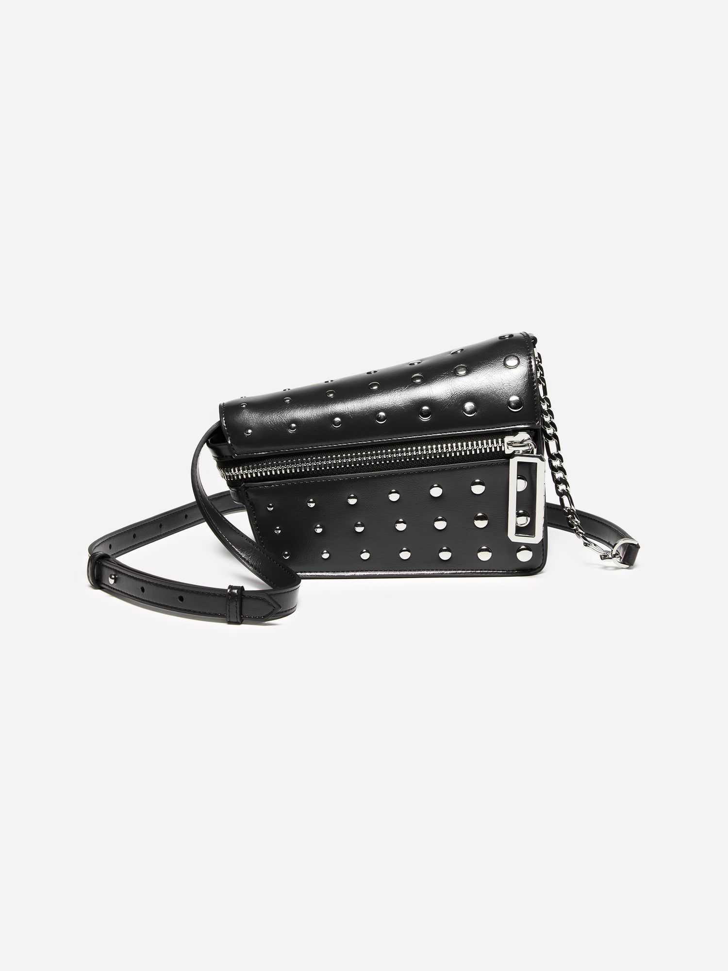 Borsetta asimmetrica con borchie da donna nero | Sisley Outlet