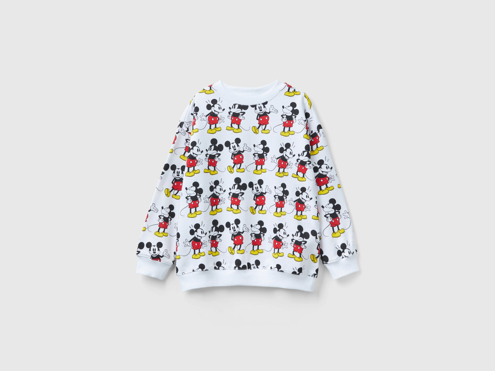 Felpa con stampa Mickey Mouse da bambino bianco | Benetton Outlet