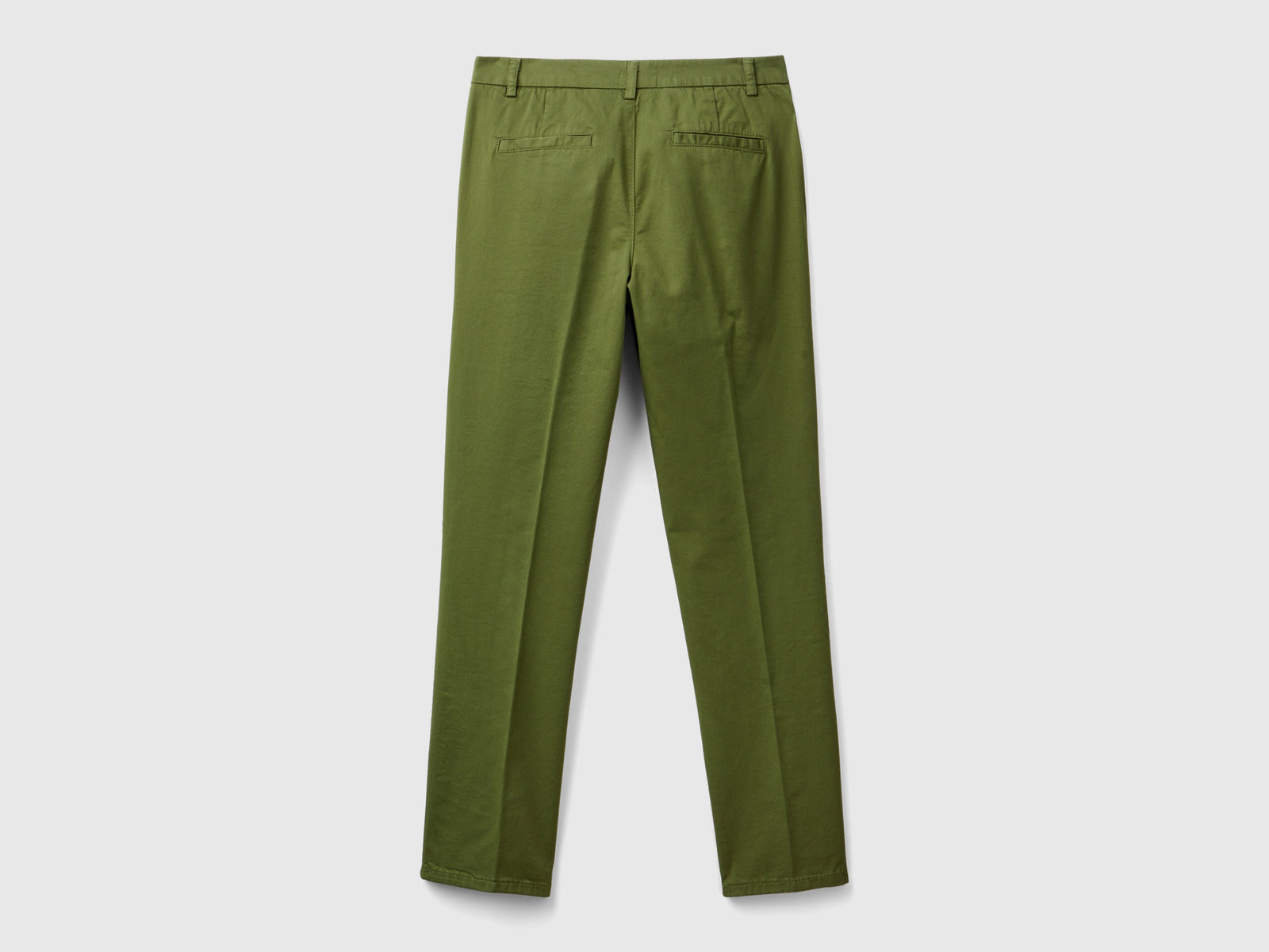 Chino slim fit in cotone da donna verde militare 2 | Benetton Outlet